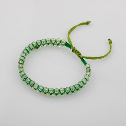 Prehnit 3-4 mm Çift Sıra Doğal Taş Bileklik – Unisex El İşçiliği