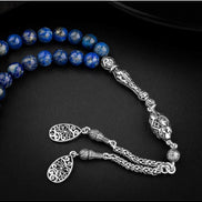 Lapis Lazuli Doğal Taş 8mm Gümüş İmameli Tesbih