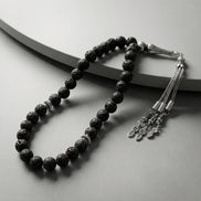 Siyah Lav Taşı Doğal Taş Tesbih – 33’lük / 8 mm