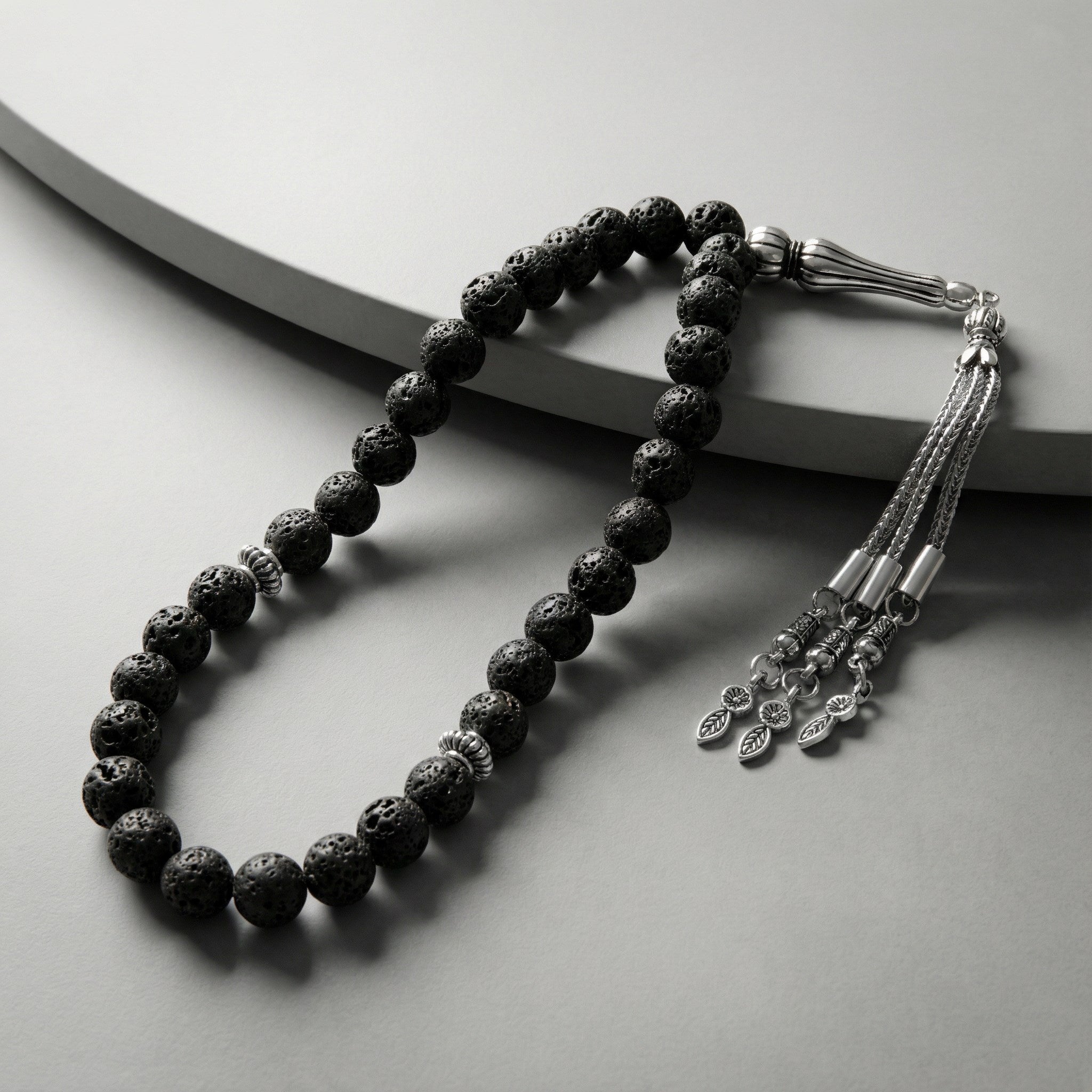 Siyah Lav Taşı Doğal Taş Tesbih – 33’lük / 8 mm