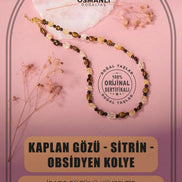 Kaplan Gözü-Sitrin-Obsidyen Doğal Taş Kolye