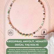 Sertifikalı Krizopras, Anyolit, Hematit Doğal Taş Kolye (SK:248)