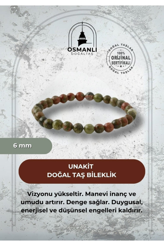 Unakit 6mm Doğal Taş Bileklik