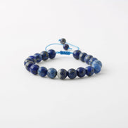 Lapis Lazuli 8 mm Merdiven Kapama Doğal Taş Bileklik – El İşçiliği