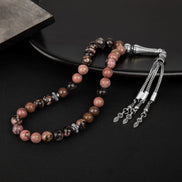 Rodonit Doğal Taş Tesbih – 33’lük / 8 mm