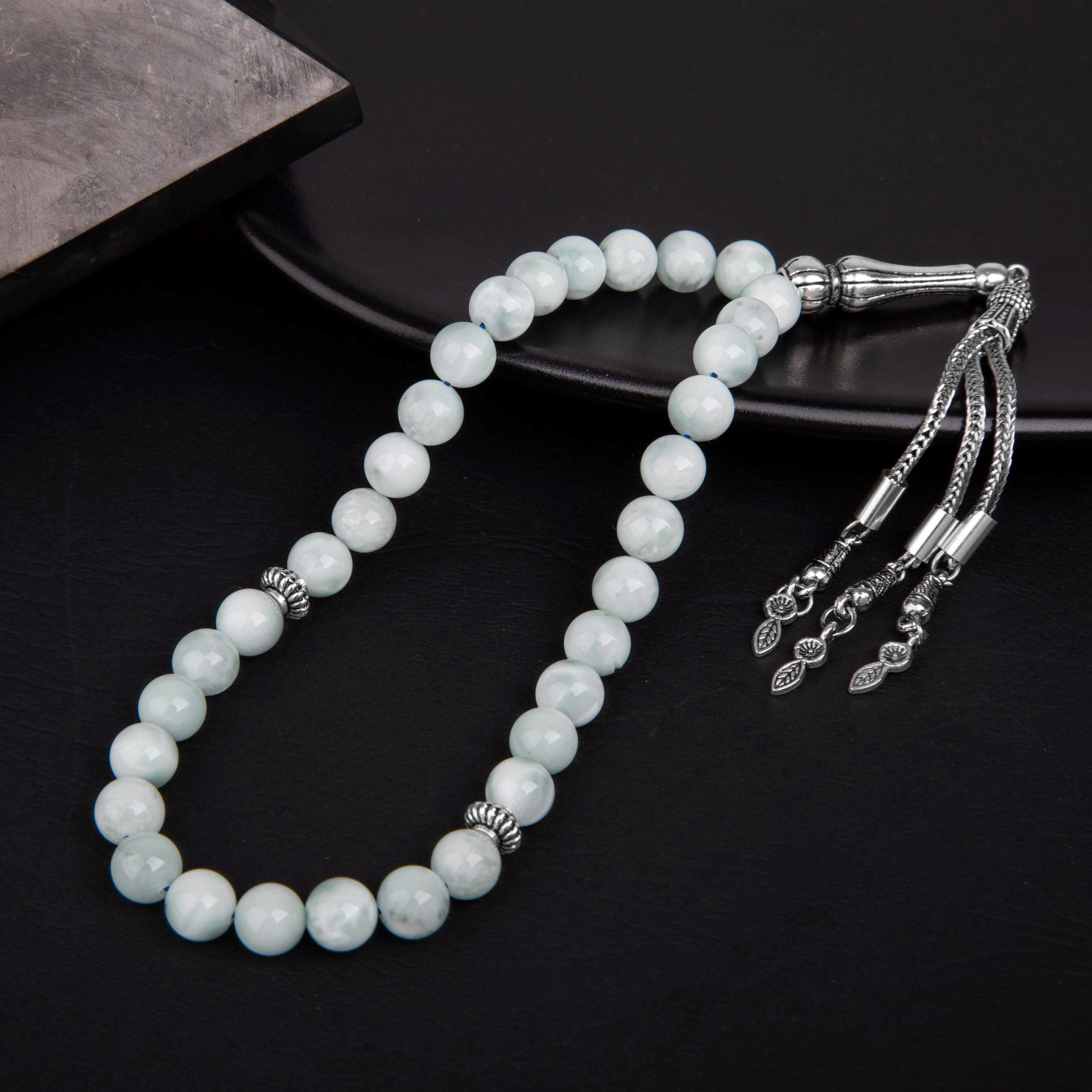 Mavi Larimar Doğal Taş Tesbih – 33’lük / 8 mm