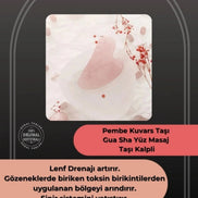 Pembe Kuvars Taşı Gua Sha Yüz Masaj Taşı Kalpli