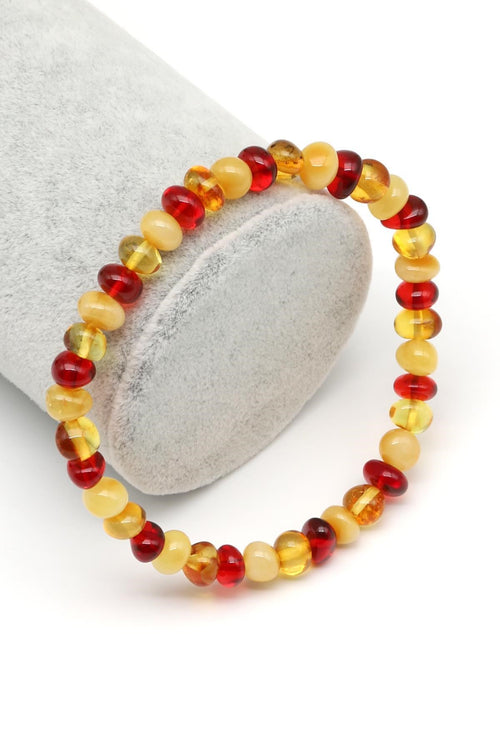 Damla Kehribar Bileklik – 4 × 7 mm | 5,3 gr | 18 cm