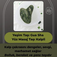 Yeşim Taşı Gua Sha Yüz Masaj Taşı Kalpli