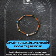 Apatit, Turmalin ve Aventurin Doğal Taş Bileklik