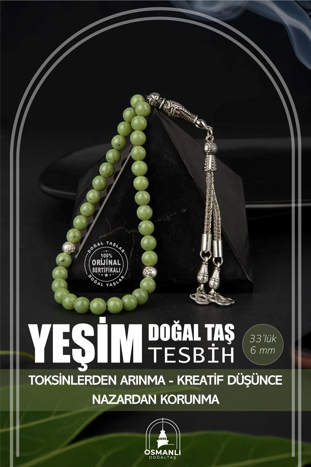 Yeşim Doğal Taş Tesbih 33lük - 6mm