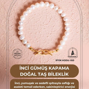 İnci Gümüş Kapama Doğal Taş Bileklik (SK:053)