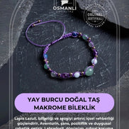 Doğal Taş Makrome Bileklik-Yay Burcu
