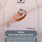 Topaz 925 Ayar Gümüş Yüzük (SK:547)