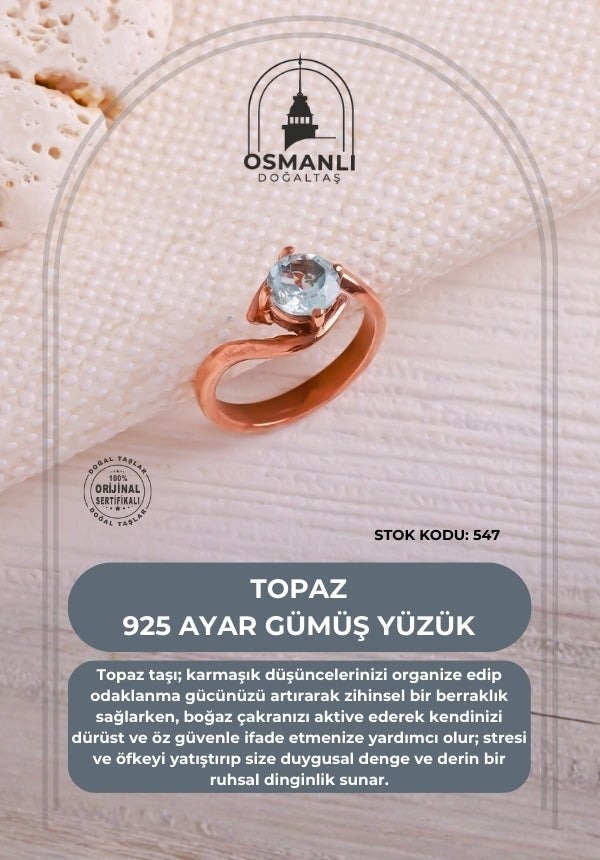 Topaz 925 Ayar Gümüş Yüzük (SK:547)