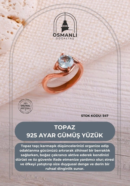 Topaz 925 Ayar Gümüş Yüzük (SK:547)