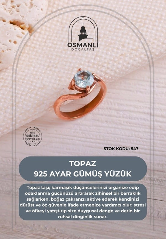 Topaz 925 Ayar Gümüş Yüzük (SK:547)