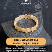 Sertifikalı Sitrin Geniş Kesim Doğal Taş Bileklik