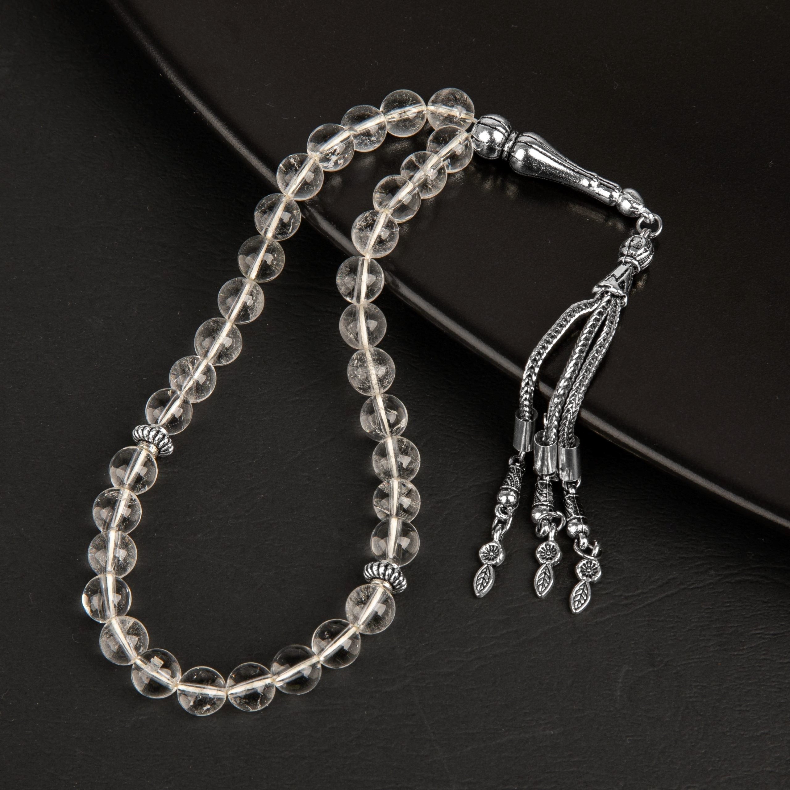 Kristal Kuvars Doğal Taş Tesbih – 33’lük / 8 mm