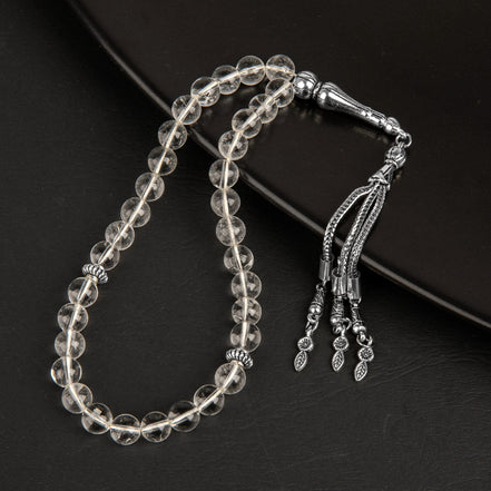Kristal Kuvars Doğal Taş Tesbih – 33’lük / 8 mm