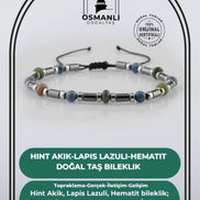 Hint Akik-Lapis Lazuli-Hematit Doğal Taş Bileklik