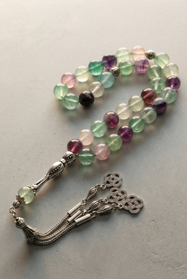 Florit Doğal Taş Tesbih – 10 mm Küre Kesim