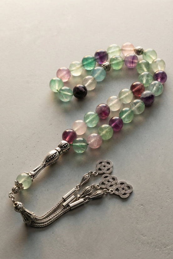 Florit Doğal Taş Tesbih – 10 mm Küre Kesim