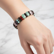 Başak Burcu Doğal Taş Bileklik – Amazonit, Granat Lal, Dumanlı Kuvars, Obsidyen, Jasper, Akik, Pembe Kuvars & Aventurin