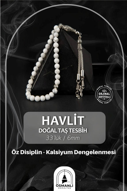 Havlit Doğal Taş Tesbih 33lük - 6mm