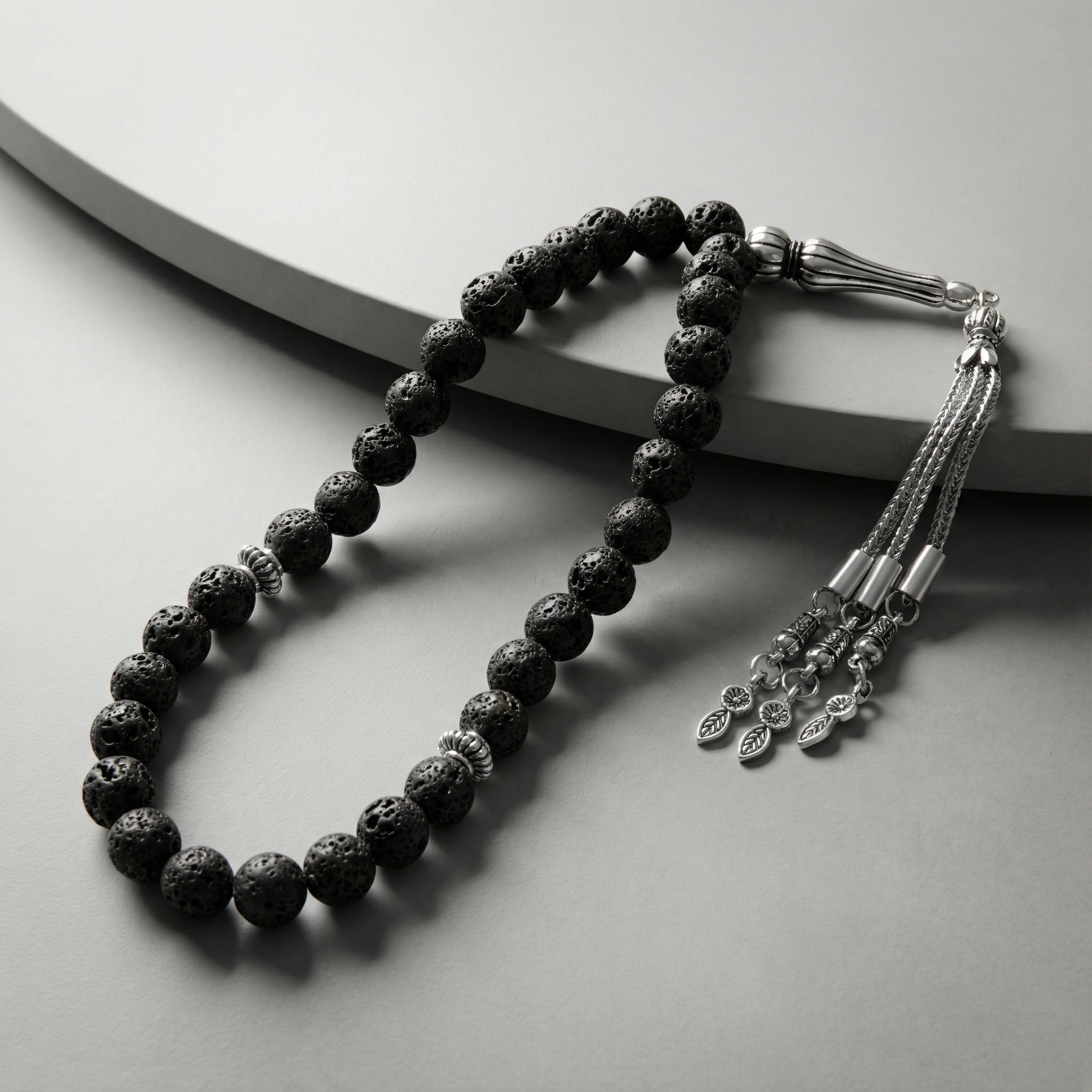 Siyah Lav Taşı Doğal Taş Tesbih – 33’lük / 8 mm