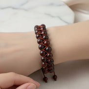 Dragon Jasper 8 mm Çift Sıra Makrome Doğal Taş Bileklik