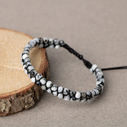 Ay Taşı 3-4 mm Çift Sıra Doğal Taş Bileklik – Unisex El İşçiliği