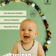 Sertifikalı Doğal Taş Bebek Kolye - Kehribar, Yeşim, Kaplan Gözü, Akik, Havlit, Krizokol, Pembe Kuvars