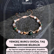 Yengeç Burcu Doğal Taş Makrome Bileklik