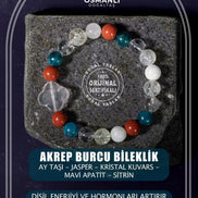 Akrep Burcu Bileklik Ay Taşı, Jasper, Kristal Kuvars, Mavi Apatit, Sitrin