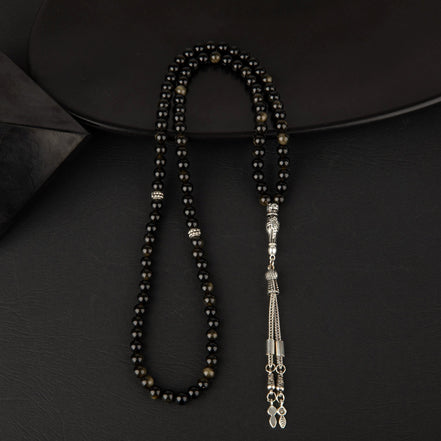 Golden Obsidyen Doğal Taş Tesbih 99’luk – 6mm El İşçiliği
