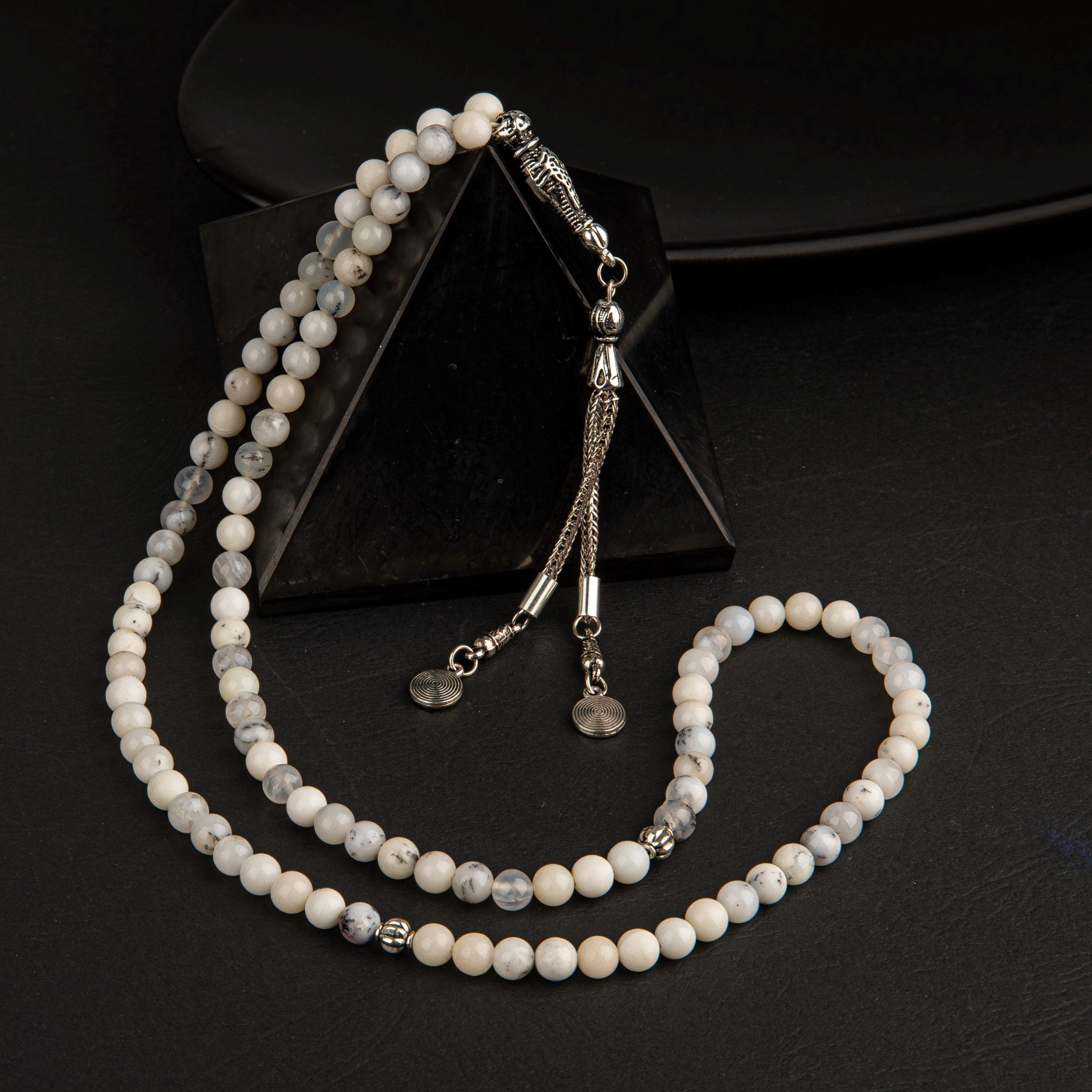 Süt Opal Doğal Taş Tesbih – 99’luk / 6 mm
