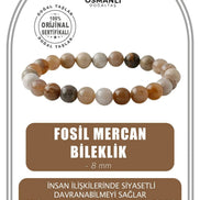 Fosil Mercan 8mm Doğal Taş Bileklik