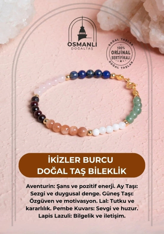 İkizler Burcu Doğal Taş Bileklik