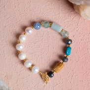 Sertifikalı Kova Burcu Gümüş Kapama Doğal Taş Bileklik (SK:272)