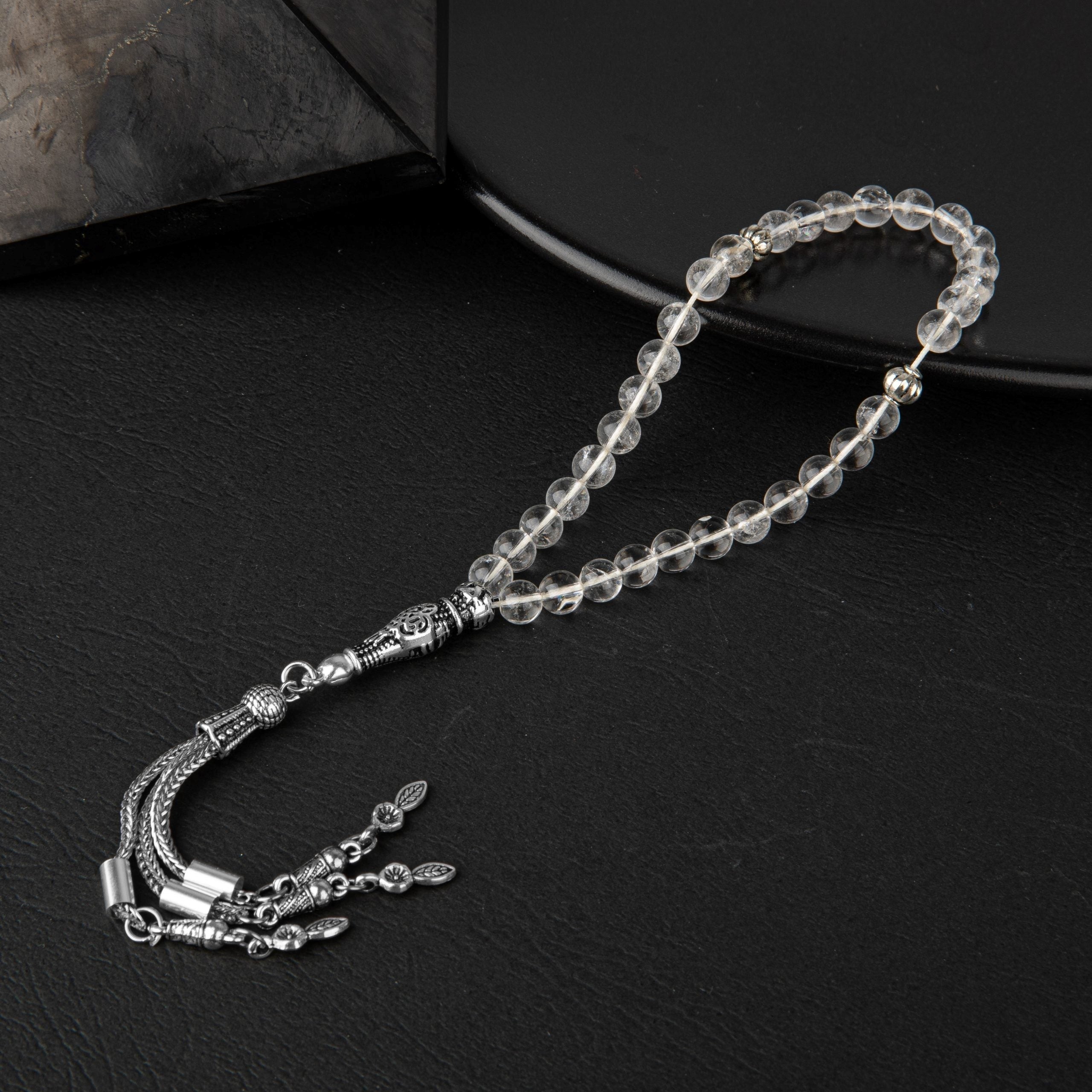 Kristal Kuvars Doğal Taş Tesbih – 33’lük / 6 mm