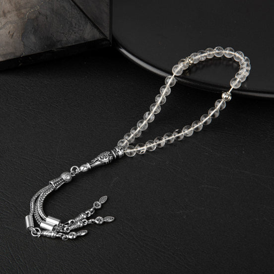 Kristal Kuvars Doğal Taş Tesbih – 33’lük / 6 mm