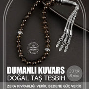Dumanlı Kuvars Doğal Taş Tesbih 33lük - 8mm