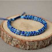Lapis Lazuli 3-4mm Çift Sıra Doğal Taş Bileklik