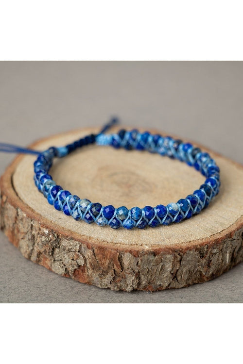 Lapis Lazuli 3-4mm Çift Sıra Doğal Taş Bileklik