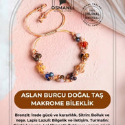 Aslan Burcu Doğal Taş Makrome Bileklik