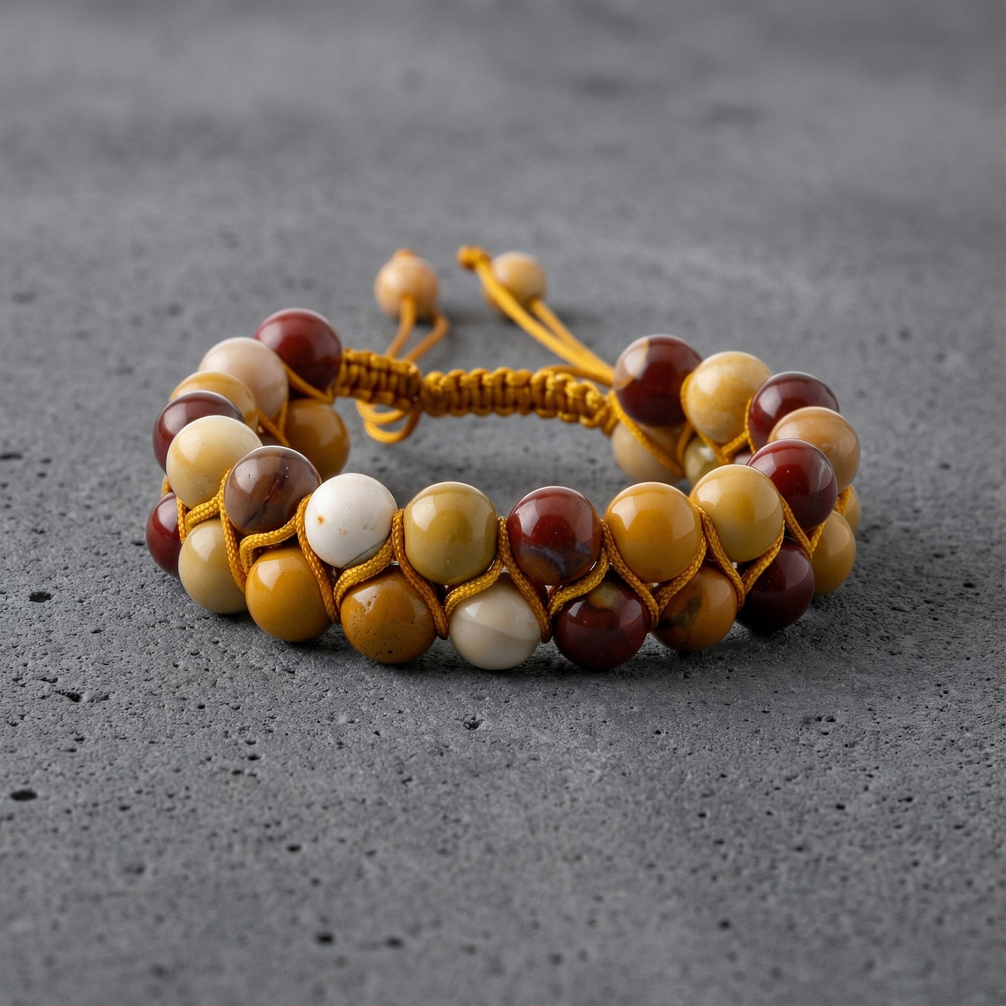 Jasper 8mm Çift Sıra Makrome Doğal Taş Bileklik