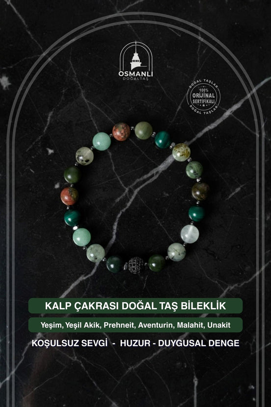 Kalp Çakrası Doğal Taş Bileklik
