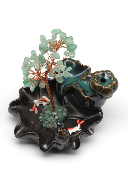 Aventurin Doğal Taş Ağaçlı Tütsülük – 10 × 13 cm | 285 gr