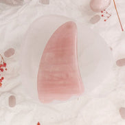 Pembe Kuvars Taşı Gua Sha Yüz Masaj Taşı Kaz Ayaklı